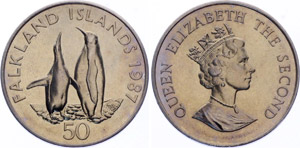 Falkland Islands 50 Pence 1987 KM#25