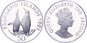 Falkland Islands 50 Pence 1987 KM# 25a World ... 