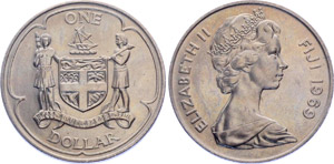 Fiji 1 Dollar 1969 KM# 32 UNC