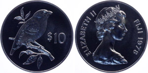 Fiji 10 Dollars 1978 KM#41 Silver Proof RARE