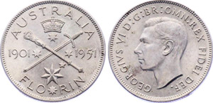 Australia 1 Florin 1951 KM#47 UNC Silver ... 