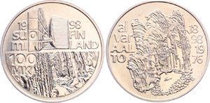 Finland 100 Markkaa Mark 1998 KM#87 Silver ... 