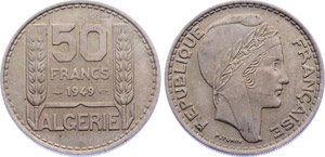 Algeria 50 Francs 1949 KM#92 UNC