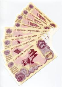 Yugoslavia Set of 8 Banknotes 1990 (ND) ... 