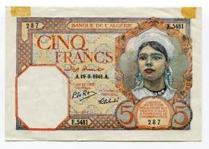 Algeria 5 Francs 1941  - ... 