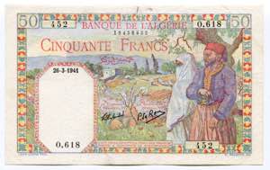 Algeria 50 Francs 1941  ... 