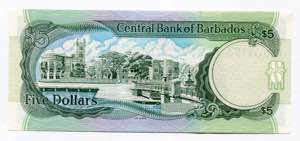 Barbados 5 Dollars 1995 (ND) - P# 47; XF+
