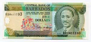 Barbados 5 Dollars 1995 ... 