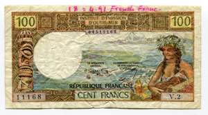 Tahiti 100 Francs 1971 ... 