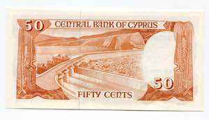 Cyprus 50 Cents 1984  - P# 49a; UNC