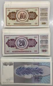 Yugoslavia Lot of 115 Banknotes 1968 - 1992 ... 