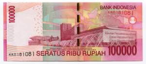 Indonesia 100000 Rupiah 2013  - P# 153c; UNC