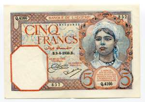 Algeria 5 Francs 1933  - ... 
