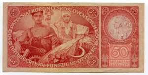 Czechoslovakia 50 Korun 1929  - P# 22a; # Sb ... 