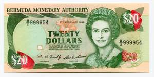 Bermuda 20 Dollars 1996  ... 