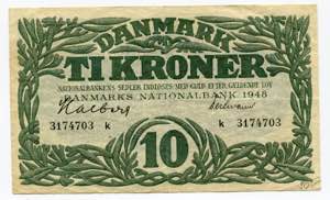 Denmark 10 Kroner 1948  ... 
