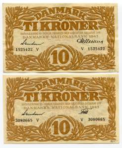 Denmark 2 x 10 Kroner ... 