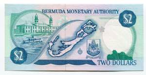 Bermuda 2 Dollars 1988  - P# 34a; UNC