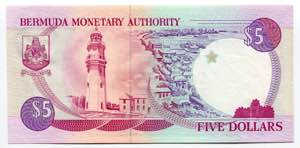 Bermuda 5 Dollars 1989  - P# 35a; UNC