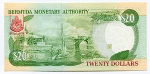 Bermuda 20 Dollars 1989  - P# 37b; UNC