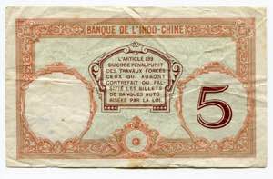 New Caledonia 5 Francs 1926 (ND) - P# 36b