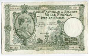 Belgium 1000 Francs 1943 ... 