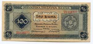 Croatia 100 Kuna 1943  - ... 
