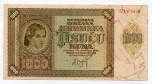 Croatia 1000 Kuna 1941  ... 