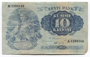 Estonia 10 Krooni 1937 ... 