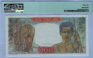 French Indochina 100 Piastres 1947 PMG 64 - ... 