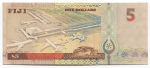 Fiji 5 Dollars 1995  - P# 97a; № W419708; ... 
