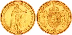 Hungary 10 Korona 1904 KB - KM# 485; Gold ... 