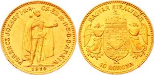 Hungary 10 Korona 1910 KB - KM# 485; Gold ... 