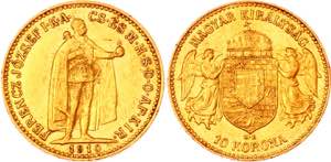 Hungary 10 Korona 1910 KB - KM# 485; Gold ... 