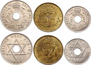 British West Africa Lot of 3 Coins 1936 - ... 