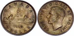 Canada 1 Dollar 1938 - KM# 37; Silver; ... 