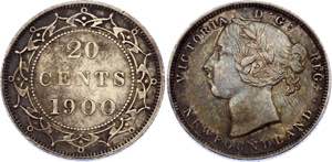 Canada Newfoundland 20 Cents 1900 - KM# 4; ... 