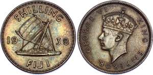 Fiji 1 Shilling 1938 - KM# 12; George VI; ... 