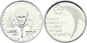 Turkey 100 Lira 1973 - KM# 903; Silver, ... 