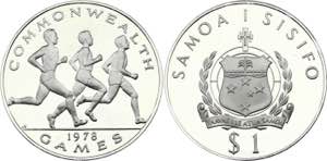 Samoa 1 Dollar 1978 - KM# 30a; Silver, ... 