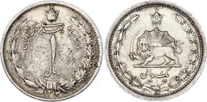 Iran 1 Rial 1933 AH 1312 - KM# 1129; Silver; ... 