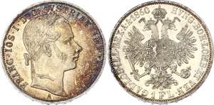 Austria 1 Florin 1860 A - KM# 2219; Silver; ... 