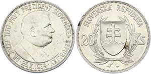 Slovakia 20 Korun 1939 - KM# 3; Silver; ... 