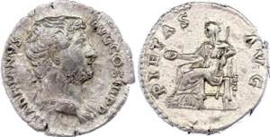 Roman Empire Denarius 134 - 138 AD - Silver, ... 