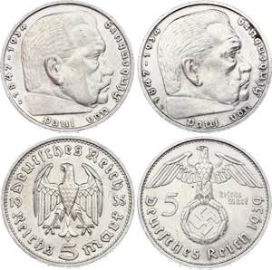 Germany - Third Reich 2 x 5 Reichsmark 1935 ... 
