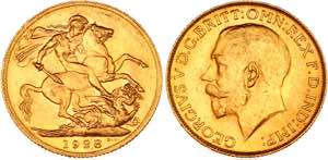 South Africa Sovereign 1928 - KM# 21; Gold ... 