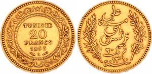 Tunisia 20 Francs 1893 AH 1310 A - KM# 227; ... 
