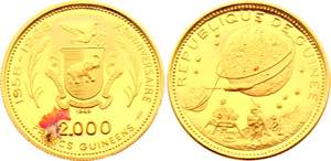 Guinea 2000 Francs 1969 - KM# 18; Gold ... 