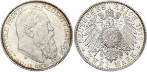 Germany - Empire Bavaria 2 Mark 1911 D - KM# ... 