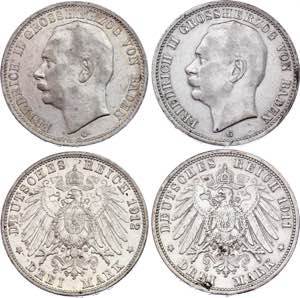 Germany - Empire Baden 2 x 3 Mark 1911 - ... 
